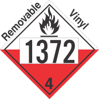 Spontaneously Combustible Class 4.2 UN1372 Removable Vinyl DOT Placard