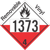 Spontaneously Combustible Class 4.2 UN1373 Removable Vinyl DOT Placard