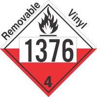 Spontaneously Combustible Class 4.2 UN1376 Removable Vinyl DOT Placard