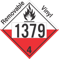 Spontaneously Combustible Class 4.2 UN1379 Removable Vinyl DOT Placard