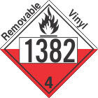 Spontaneously Combustible Class 4.2 UN1382 Removable Vinyl DOT Placard