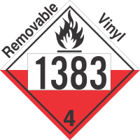 Spontaneously Combustible Class 4.2 UN1383 Removable Vinyl DOT Placard