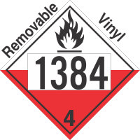 Spontaneously Combustible Class 4.2 UN1384 Removable Vinyl DOT Placard