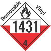 Spontaneously Combustible Class 4.2 UN1431 Removable Vinyl DOT Placard