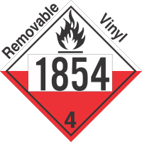 Spontaneously Combustible Class 4.2 UN1854 Removable Vinyl DOT Placard