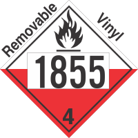 Spontaneously Combustible Class 4.2 UN1855 Removable Vinyl DOT Placard