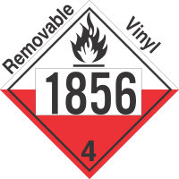 Spontaneously Combustible Class 4.2 UN1856 Removable Vinyl DOT Placard