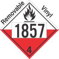 Spontaneously Combustible Class 4.2 UN1857 Removable Vinyl DOT Placard