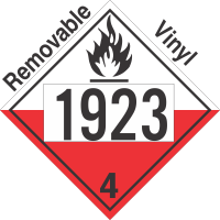 Spontaneously Combustible Class 4.2 UN1923 Removable Vinyl DOT Placard