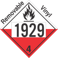 Spontaneously Combustible Class 4.2 UN1929 Removable Vinyl DOT Placard