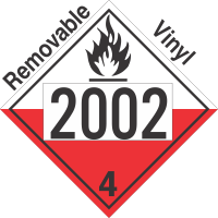 Spontaneously Combustible Class 4.2 UN2002 Removable Vinyl DOT Placard