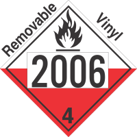 Spontaneously Combustible Class 4.2 UN2006 Removable Vinyl DOT Placard