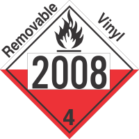 Spontaneously Combustible Class 4.2 UN2008 Removable Vinyl DOT Placard