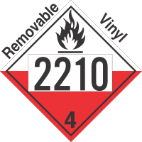 Spontaneously Combustible Class 4.2 UN2210 Removable Vinyl DOT Placard