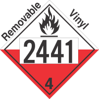 Spontaneously Combustible Class 4.2 UN2441 Removable Vinyl DOT Placard