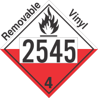 Spontaneously Combustible Class 4.2 UN2545 Removable Vinyl DOT Placard