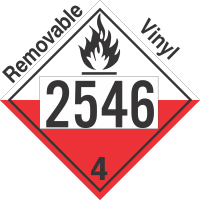 Spontaneously Combustible Class 4.2 UN2546 Removable Vinyl DOT Placard