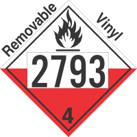 Spontaneously Combustible Class 4.2 UN2793 Removable Vinyl DOT Placard