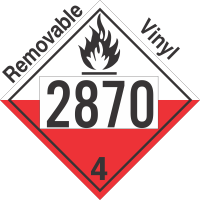 Spontaneously Combustible Class 4.2 UN2870 Removable Vinyl DOT Placard