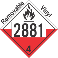 Spontaneously Combustible Class 4.2 UN2881 Removable Vinyl DOT Placard