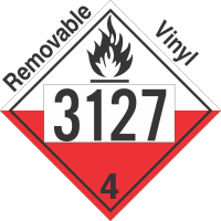 Spontaneously Combustible Class 4.2 UN3127 Removable Vinyl DOT Placard