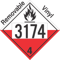 Spontaneously Combustible Class 4.2 UN3174 Removable Vinyl DOT Placard