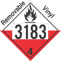 Spontaneously Combustible Class 4.2 UN3183 Removable Vinyl DOT Placard