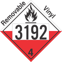 Spontaneously Combustible Class 4.2 UN3192 Removable Vinyl DOT Placard