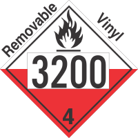 Spontaneously Combustible Class 4.2 UN3200 Removable Vinyl DOT Placard