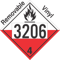 Spontaneously Combustible Class 4.2 UN3206 Removable Vinyl DOT Placard