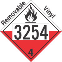 Spontaneously Combustible Class 4.2 UN3254 Removable Vinyl DOT Placard