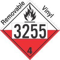 Spontaneously Combustible Class 4.2 UN3255 Removable Vinyl DOT Placard