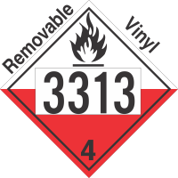 Spontaneously Combustible Class 4.2 UN3313 Removable Vinyl DOT Placard