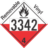 Spontaneously Combustible Class 4.2 UN3342 Removable Vinyl DOT Placard