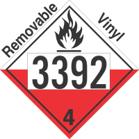 Spontaneously Combustible Class 4.2 UN3392 Removable Vinyl DOT Placard