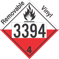 Spontaneously Combustible Class 4.2 UN3394 Removable Vinyl DOT Placard