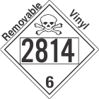 Toxic Class 6.2 UN2814 Removable Vinyl DOT Placard