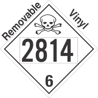 Toxic Class 6.2 UN2814 Removable Vinyl DOT Placard