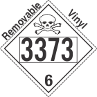 Toxic Class 6.2 UN3373 Removable Vinyl DOT Placard