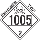 Toxic Gas Class 2.3 UN1005 Removable Vinyl DOT Placard