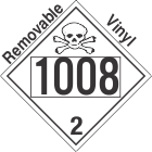 Toxic Gas Class 2.3 UN1008 Removable Vinyl DOT Placard