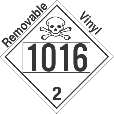 Toxic Gas Class 2.3 UN1016 Removable Vinyl DOT Placard