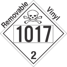 Toxic Gas Class 2.3 UN1017 Removable Vinyl DOT Placard