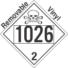 Toxic Gas Class 2.3 UN1026 Removable Vinyl DOT Placard