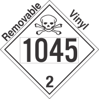 Toxic Gas Class 2.3 UN1045 Removable Vinyl DOT Placard