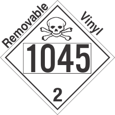 Toxic Gas Class 2.3 UN1045 Removable Vinyl DOT Placard