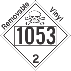 Toxic Gas Class 2.3 UN1053 Removable Vinyl DOT Placard