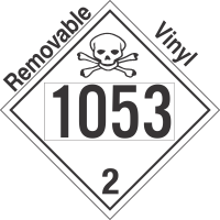 Toxic Gas Class 2.3 UN1053 Removable Vinyl DOT Placard