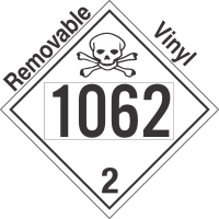 Toxic Gas Class 2.3 UN1062 Removable Vinyl DOT Placard