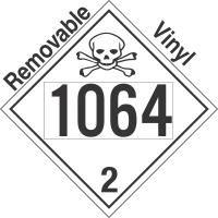 Toxic Gas Class 2.3 UN1064 Removable Vinyl DOT Placard